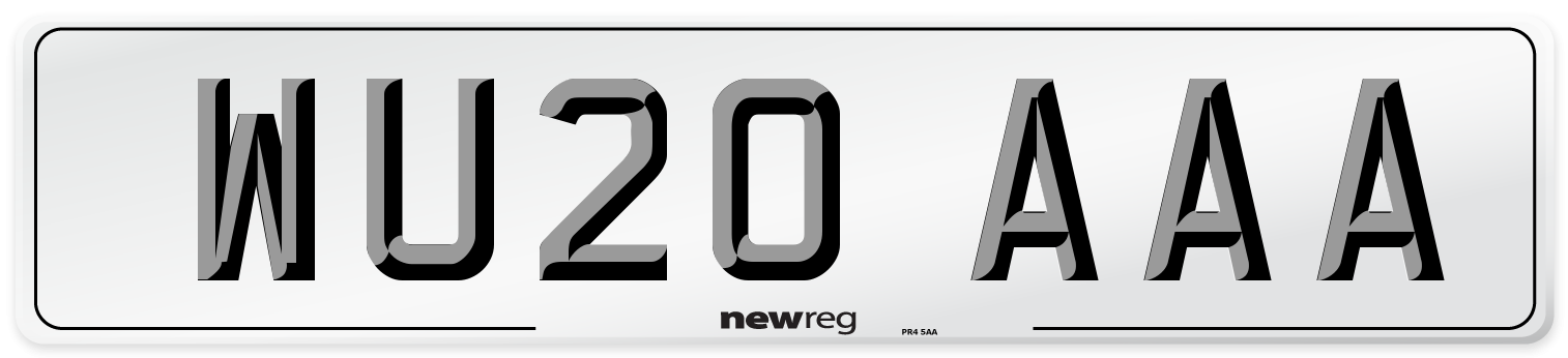 WU20 AAA Number Plate from New Reg